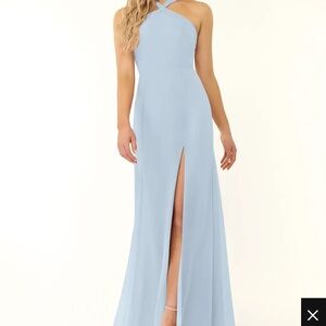 Azazie Rue Dress - Mist (light blue)